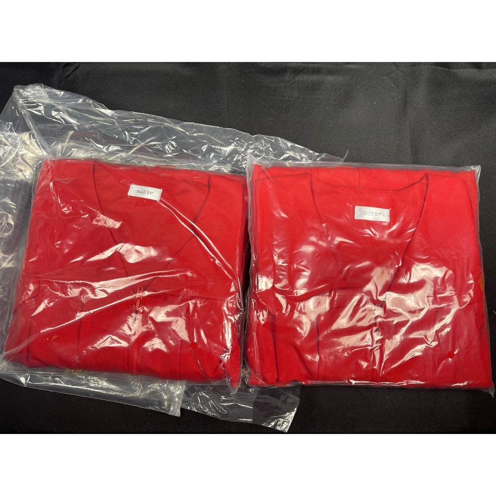 2 Sets Red Graduation Gown Set with 2023 Tassel and Gold‎ Graduate Stole Size 51